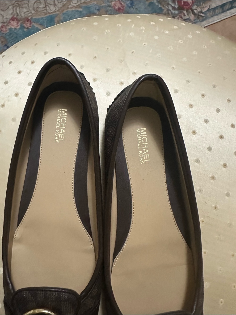 Michael Kors Fulton Moccasin Flat Shoes (Brown Signature Studded) NWOT - Picture 5 of 8